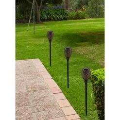 Merkloos Tuinfakkel - Zwart - Solar - Vlameffect - Ovaal - 78 Cm -Tuinwinkel 1000000518 0103