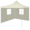 VidaXL Partytent Met 2 Zijwanden Inklapbaar 2x2 M Staal Crème 2 VidaXL Partytent Met 2 Zijwanden Inklapbaar 2x2 M Staal Crème -Tuinwinkel 1000001050