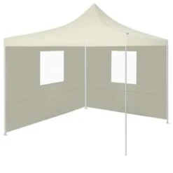 VidaXL Partytent Met 2 Zijwanden Inklapbaar 2x2 M Staal Crème