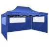 VidaXL Partytent Met 3 Zijwanden Inklapbaar 3x4 M Staal Blauw