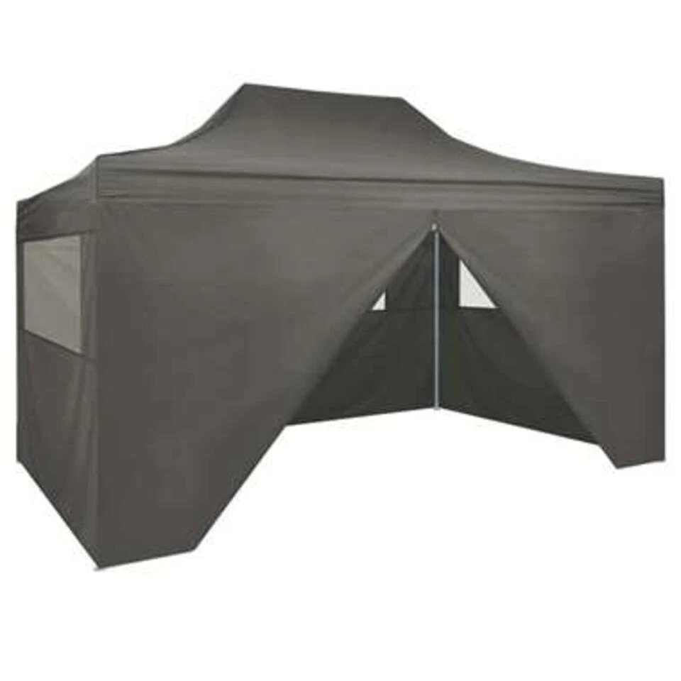VidaXL Vouwtent Pop-up Met 4 Zijwanden 3x4,5 M Antraciet 3 VidaXL Vouwtent Pop-up Met 4 Zijwanden 3x4,5 M Antraciet