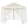 VidaXL Partytent Pop-up Zeshoekig Met 6 Zijwanden 3,6x3,1 M Crèmewit -Tuinwinkel 1000001167
