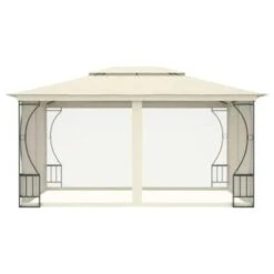 VidaXL Prieel Met Netten 300x400x265 Cm Crèmekleurig 9 VidaXL Prieel Met Netten 300x400x265 Cm Crèmekleurig -Tuinwinkel 1000001219 0103