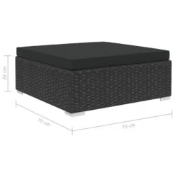 VidaXL 6-delige Loungeset Met Kussens Poly Rattan Zwart -Tuinwinkel 1000002821 0102