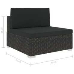 VidaXL 6-delige Loungeset Met Kussens Poly Rattan Zwart -Tuinwinkel 1000002821 0103