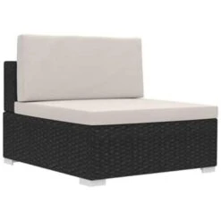 VidaXL 3-delige Loungeset Met Kussens Poly Rattan Zwart -Tuinwinkel 1000002845 0102