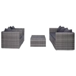 VidaXL 6-delige Loungeset Met Kussens Poly Rattan Grijs 7 VidaXL 6-delige Loungeset Met Kussens Poly Rattan Grijs -Tuinwinkel 1000002898 0101