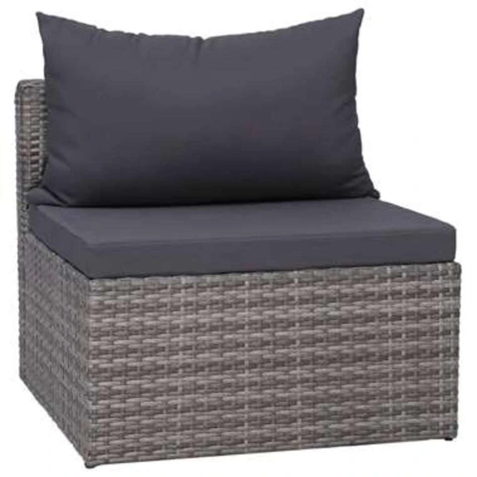 VidaXL 6-delige Loungeset Met Kussens Poly Rattan Grijs 6 VidaXL 6-delige Loungeset Met Kussens Poly Rattan Grijs - Afbeelding 4