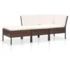 VidaXL 3-delige Loungeset Met Kussens Poly Rattan Bruin -Tuinwinkel 1000002902