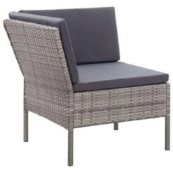 VidaXL 3-delige Loungeset Met Kussens Poly Rattan Grijs -Tuinwinkel 1000002943 0103