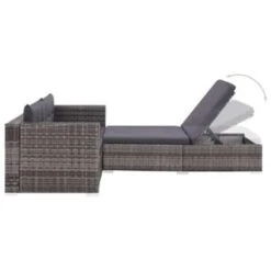 VidaXL 3-delige Loungeset Met Kussens Poly Rattan Grijs -Tuinwinkel 1000002966 0102