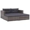 VidaXL 3-delige Loungeset Met Kussens Poly Rattan Grijs -Tuinwinkel 1000002966
