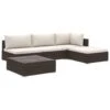 VidaXL 5-delige Loungeset Met Kussens Poly Rattan Bruin 2 VidaXL 5-delige Loungeset Met Kussens Poly Rattan Bruin -Tuinwinkel 1000003027