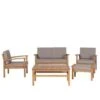Beliani MANILA Loungeset - Lichte Houtkleur - Acaciahout -Tuinwinkel 1000003829
