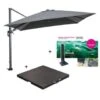 Garden Impressions Zweefparasol 300x300 D. Grijs Met Voet En Hoes -Tuinwinkel 1000003894