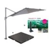 Garden Impressions Zweefparasol S Ø300 - D. Grijs Met Voet En Hoes -Tuinwinkel 1000003897
