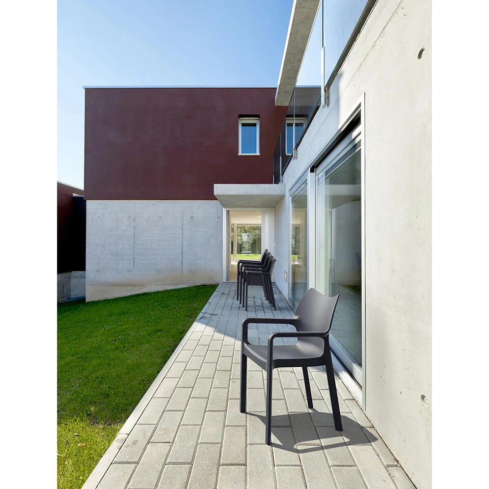 Garden Impressions Diva Tuinstoel Donker Grijs - 2 Stuks 4 Garden Impressions Diva Tuinstoel Donker Grijs - 2 Stuks - Afbeelding 2