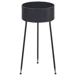 Beliani Plantenbak Voor Buiten LEIKA - Zwart Ijzer