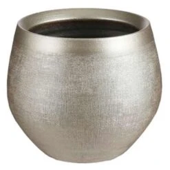 Mica Decorations Bloempot - Goudkleurig - Keramiek - 18 X 15 Cm