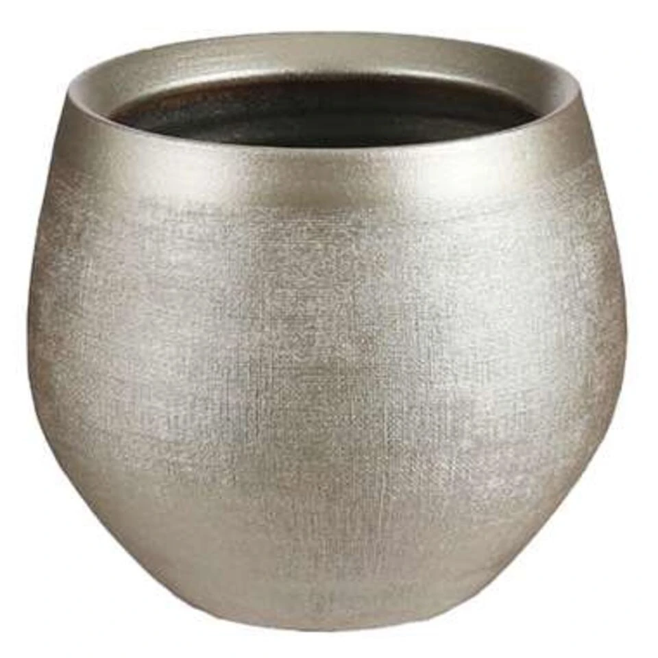 Mica Decorations Bloempot - Goudkleurig - Keramiek - 18 X 15 Cm 3 Mica Decorations Bloempot - Goudkleurig - Keramiek - 18 X 15 Cm