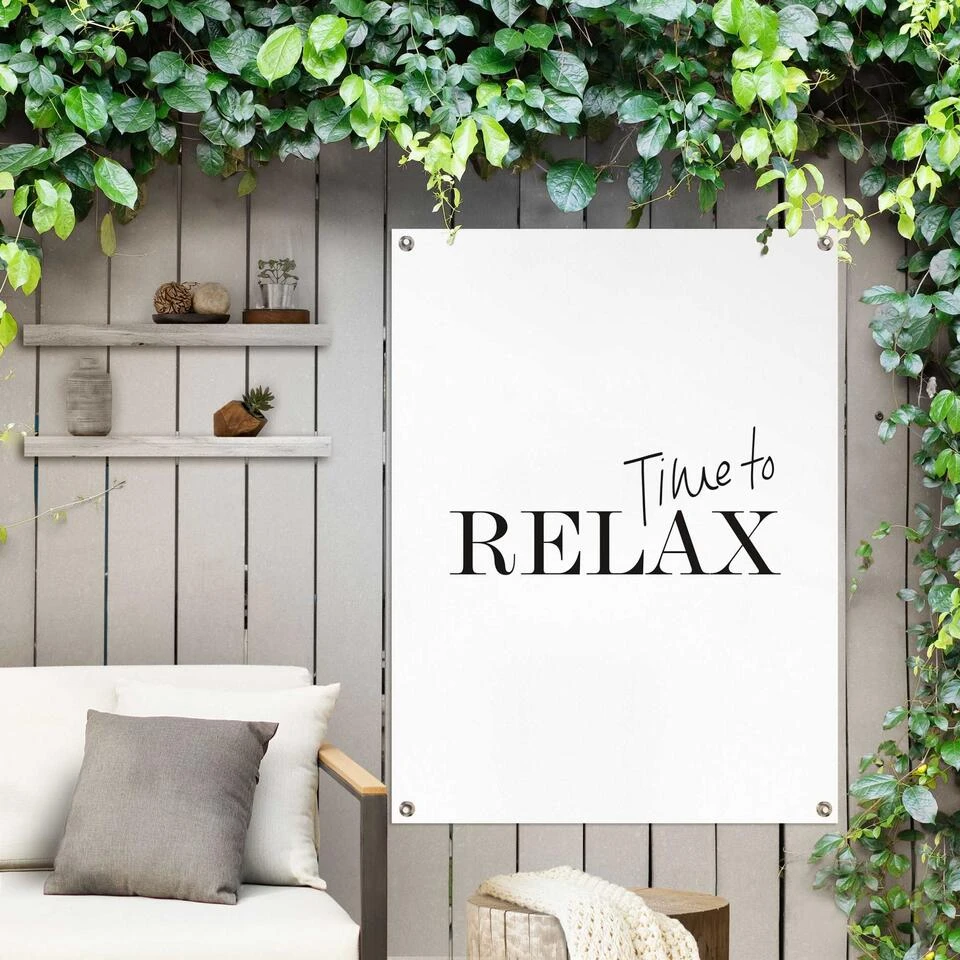 Tuinposter Time To Relax 80x60 Cm Zwart-Wit 4 Tuinposter Time To Relax 80x60 Cm Zwart-Wit - Afbeelding 2