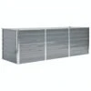VidaXL Plantenbak Verhoogd 240x80x77 Cm Gegalvaniseerd Staal Grijs -Tuinwinkel 1000009564