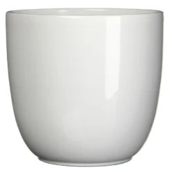 Mica Decorations Bloempot - Wit - Glanzend - Keramiek - 28 X 25 Cm