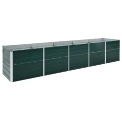 VidaXL Plantenbak Verhoogd 400x80x45 Cm Gegalvaniseerd Staal Groen