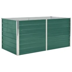 VidaXL Plantenbak Verhoogd 160x80x77 Cm Gegalvaniseerd Staal Groen