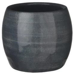 Mica Decorations Bloempot - Donkerblauw - Keramiek - 16 X 14 Cm