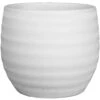 Floran Bloempot - Wit - Mat - Relief - Keramiek - 26 X 27 Cm -Tuinwinkel 1000011649