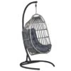Beliani Hangstoel SESIA - Grijs Polyester, Pe Rotan -Tuinwinkel 1000011845