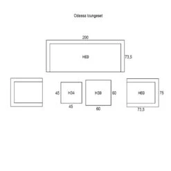 Garden Impressions Odessa Lounge Set 5-delig - Grijs -Tuinwinkel 1000013869 0103