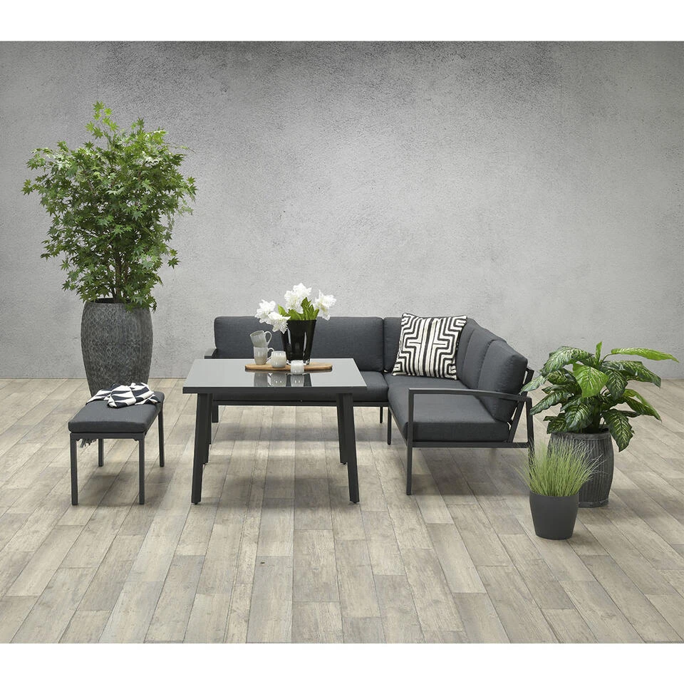 Garden Impressions Tropea Lounge Dining Set 5-delig-donker Grijs 4 Garden Impressions Tropea Lounge Dining Set 5-delig-donker Grijs - Afbeelding 2
