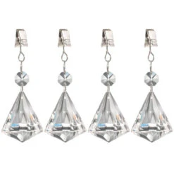 Patifix Tafelkleedgewichtjes - 4 Stuks - Diamant Vormig - Glas