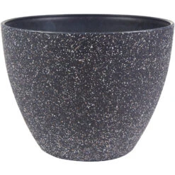 Ter Steege Plantenpot - Zwart - Kunststof En Steenpoeder - 22 X 17 Cm