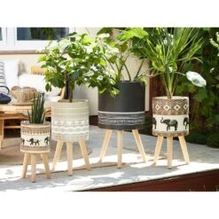 Beliani Plantenbak Voor Buiten ACHILIO - Bruin Magnesiumoxide -Tuinwinkel 1000018186 0103