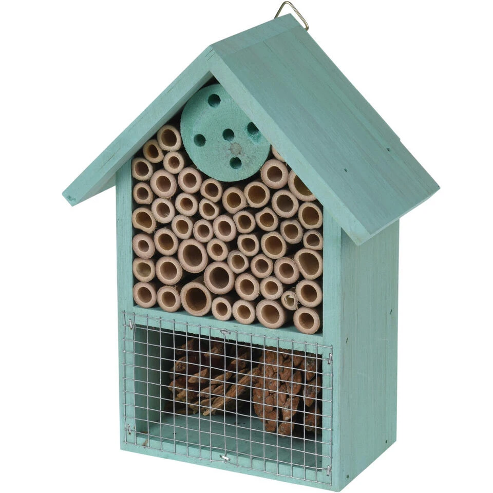 Merkloos Insectenhotel - Blauw - Hout - 20 Cm 3 Merkloos Insectenhotel - Blauw - Hout - 20 Cm