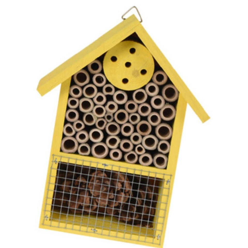 Merkloos Insectenhotel - Geel - Hout - 20 Cm 4 Merkloos Insectenhotel - Geel - Hout - 20 Cm - Afbeelding 2