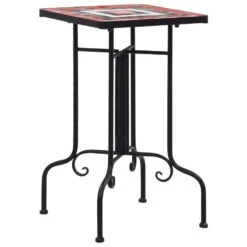 VidaXL Bijzettafel Mozaïek Keramiek Terracottakleurig En Wit