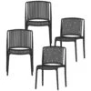 WOOOD Tuinstoel Billie - Kunststof - Zwart - Set Van 4 -Tuinwinkel 1000033694