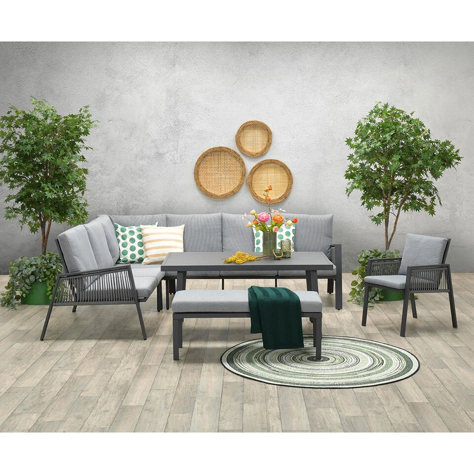 Garden Impressions Brendon Lounge Dining Set 4-delig L - Licht Grijs 4 Garden Impressions Brendon Lounge Dining Set 4-delig L - Licht Grijs - Afbeelding 2