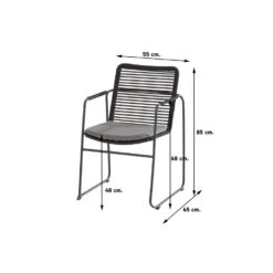 4 Seasons Outdoor Elba Stapelbare Tuinstoel - Donker Grijs -Tuinwinkel 1000040793 0101