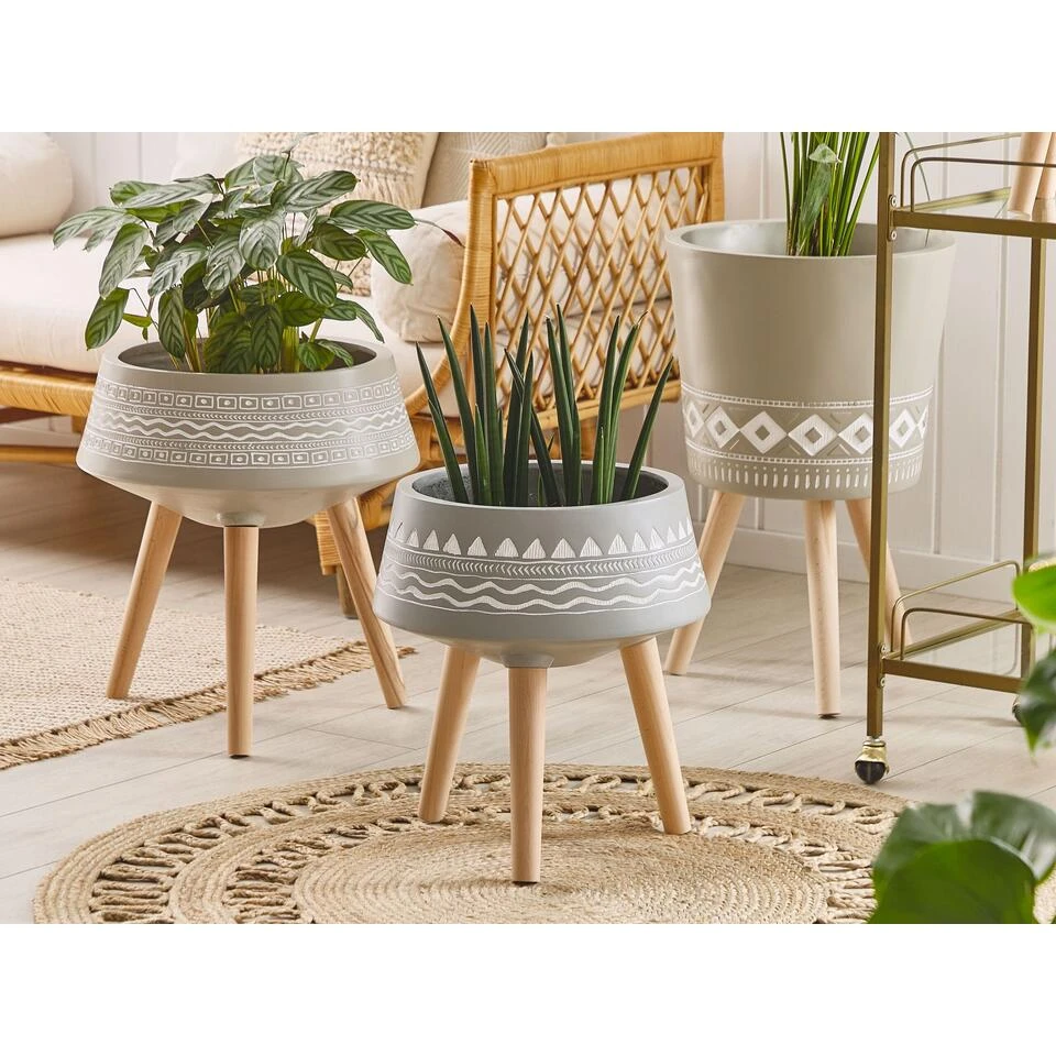 Beliani Plantenbak Voor Buiten AGRIA - Beige Magnesiumoxide 4 Beliani Plantenbak Voor Buiten AGRIA - Beige Magnesiumoxide - Afbeelding 2