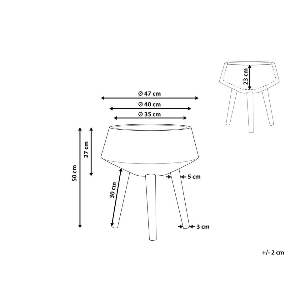Beliani Plantenbak Voor Buiten AGRIA - Beige Magnesiumoxide 5 Beliani Plantenbak Voor Buiten AGRIA - Beige Magnesiumoxide - Afbeelding 3