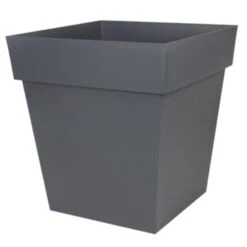 EDA Bloempot - Toscane - Vierkant - Zwart - Kunststof - L39 X H39 Cm