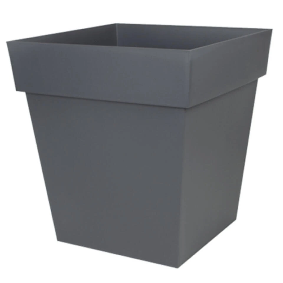 EDA Bloempot - Toscane - Vierkant - Zwart - Kunststof - L39 X H39 Cm 3 EDA Bloempot - Toscane - Vierkant - Zwart - Kunststof - L39 X H39 Cm