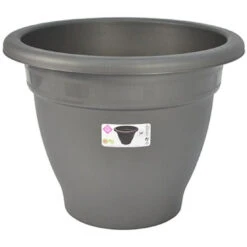 Hega Hogar Bloempot - Grijs - Kunststof - Rond - 50 Cm