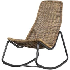 WOOOD Schommelstoel Buiten Tom - Rattan - Naturel - 97x51x95