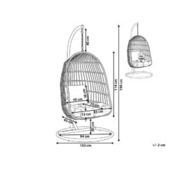 Beliani Hangstoel ALLERA - Zwart Polyester 8 Beliani Hangstoel ALLERA - Zwart Polyester -Tuinwinkel 1000042133 0102
